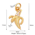 Gold-plated banana pendant with micro-pave crystals for minimalist jewelry lovers - Banana / Gold