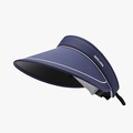 Visiera parasole pieghevole in seta di ghiaccio blu scuro con tesa larga per donna - Regolabile / Blu