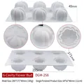 Stampo in silicone a 6 cavità per candele di zucca con dimensioni dettagliate - 6 Cavità Bocciolo di Fiore DGM-258