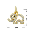 18K vergoldeter Elefantenanhänger mit weißen Zirkonia und schwarzem Augendetail - Gold - Elefant 690