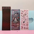 Close-up of cute cartoon stickers featuring Gothic and Bunny Killer themes in various styles - Gothic Little Devil