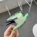 Swallow-shaped acetate hair claw clip with green and white bird design for women - Swallow / Translucent Emerald Green