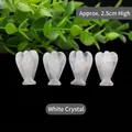 Set di 4 angeli in cristallo bianco naturale da 2,5 cm intagliati a mano con venature - Cristallo di rocca