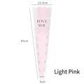 Single flower packaging bag in light pink with Love You print and wave edge detail - Mermaid Style Single-Stem Bag (Light Pink)