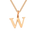 Elegant rose gold titanium steel necklace featuring a polished letter W pendant - Letter W / Rose Gold