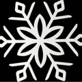 White plastic snowflake decoration ornament with symmetric six-petal structure on black background - White Snowflake Style HDJ28