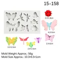 Molde de silicona blanca con formas de insectos y mariposas para fondant decorativo - Estilo Combo Insecto (15-158 Gris)