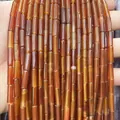 Polished 4x13mm red agate tube beads with translucent finish for DIY jewelry - 4x13mm Tube/Strand / Natural Red Agate