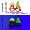 Neon glowing Christmas tree and gift box glasses frames in red for holiday photo booth props - Gift Box Christmas Tree