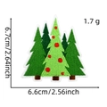 Detailed view of green Christmas tree embroidery patch with size markers and red dots - Christmas Patch 29# (Two-tone Tree)