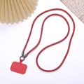 Sparkling red rhinestone 6mm phone lanyard with matching red connector patch - Red