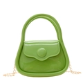 Mini borsa jelly verde lucida con manico rotondo e catena in metallo dorato - Verde