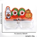 LED light-up Halloween glasses with orange ghosts and pumpkin decorations, 12x15.5cm size - Glowing Frame / Eyeball Pumpkin