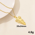 Gold-plated 304 stainless steel leaf pendant necklace with dimensions 39x24mm - S1177-Gold Color
