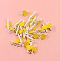 Mini white wooden photo clips with yellow heart decoration for Valentine decor - Yellow