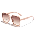 Gafas de sol cuadradas vintage con montura rosa y cristales marrones degradados - Montura Beige Café Lentes de Té