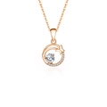 Elegant rose gold S925 silver necklace with round moissanite and star detail - Butterfly Ring (fddz-009) / Rose Gold