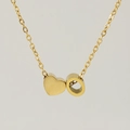 Collier minimaliste en acier inoxydable 18K avec pendentifs cœur et lettre O - Lettre O(O) / Or