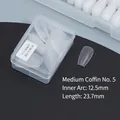 Size 5 matte coffin press-on nail, 23.7mm length, seamless thin frosted finish - DA05 Matte Medium Trapezoid No.5 50Pcs