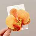 Pince à cheveux orchidée réaliste jaune et orange avec des taches rouges naturelles - 2# Orange Orchidée 3D