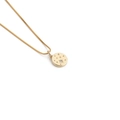 Collana con pendente luna e stella placcata oro con zircone su catena sottile - Oro - Stella Rotonda