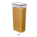 Contenitore alimentare 2,8L per pasta, plastica chiara con anello di tenuta nero - Contenitore Singolo 2,8L (Altezza 29,5 cm)
