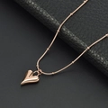 Collana con ciondolo a cuore in oro rosa 18K e catena a serpente con perline da donna - Oro rosa