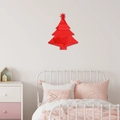 Sticker mural sapin de Noël en miroir acrylique rouge pour chambre d'enfant - Rouge