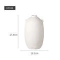 Nordic matte white ceramic vase HP698 with textured surface and small dual handles - HP698 Long Neck Small Double Ear / White