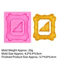 Pink silicone mold for DIY European vintage photo frame and golden fondant corner detail - Style 3 (17-369) / Pink