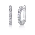 S925 sterling silver hoop earrings with pavé set moissanite stones in a variant style - Style E13191 2.0mm 20 Moissanite Stones