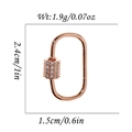 Rose gold oval clasp with micro-set rhinestones and technical size measurements - Rose Gold Small Oval Style (DBN016-4)