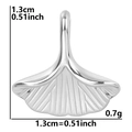 Ciondolo a foglia di ginkgo in acciaio inossidabile 304 argento da 1,3 cm per gioielli DIY - Argento