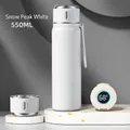 Snow White 550ml smart stainless steel thermos with LED temperature display lid - 550ml / Smart Temperature Display / Snow White