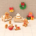 Set de Navidad miniatura con hombre de jengibre de resina, reno y cajas de regalo - Caja de Regalo de Hombre de Jengibre [Set de 14 piezas]