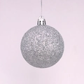 Silver Christmas glitter ball ornament with metallic cap and string for holiday decor - 2cm / Silver Glitter (No Cap/String)