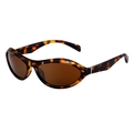 Retro Sport-Sonnenbrille mit Schildpatt-Rahmen und braunen Gläsern für Outdoor-Aktivitäten - Tortoise
