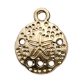 Golden sea shell alloy pendant with starfish motif for DIY jewelry making - 1Pc Seastar 12x16mm