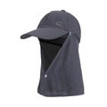 Dark grey quick-dry sun hat with neck flap and breathable mesh mask for outdoor use - Dark Gray