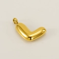 Polished gold bubble letter L pendant made of stainless steel with high gloss finish - Letter L