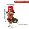 Plush elk Christmas stocking with height of 44cm and width of 20cm for holiday gift - Elk