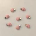 Set de 8 pinzas para el cabello en forma de corazón rosa cereza mate con clip de metal - Corazón Rosa Puro (Juego de 8)