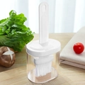 Pennello per olio in silicone con bottiglia trasparente e tappo bianco per cucina e BBQ - Silicone Bianco