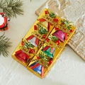 Set mit sechs glitzernden Weihnachtsglocken in festlichen Farben für den Baumschmuck - Groß Durchmesser 5,0 CM (6er-Set)