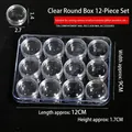 Transparent 12-slot plastic storage box set for nail art glitter and small jewelry - Round Box 12-Piece Set (9*12*1.7cm)