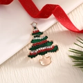 Christmas tree brooch in gold finish with green enamel and colorful rhinestones - BR0043-Green Christmas Tree 2