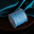 Light blue 0.8mm polyester braided cord spool for DIY jewelry and crafts - Sky Blue