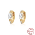 Goldene S925 Sterlingsilber Creolen mit Zirkonia im Marquise-Schliff und 925er Stempel - Marquise Zirkonia Stil / Gold