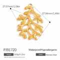 Golden stainless steel branch pendant waterproof and hypoallergenic for DIY jewelry - Gold Bionic Coral Pendant (PJ91720)