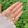 Polished 18K gold plated balloon bubble letter J pendant necklace for women - Gold J